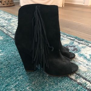 Dolce Vita Fringe Peep Toe Booties